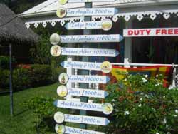 Distance sign to major cities